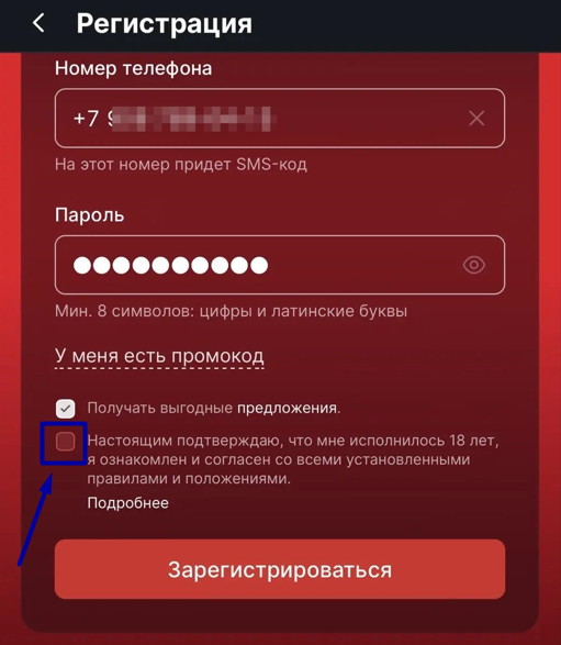 Подтверждение возраста в приложении Фонбет на айфоне